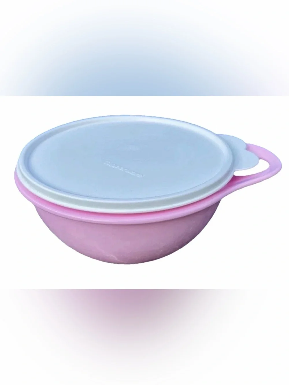 TUPPERWARE PINK 6 CUP THATSA MINI MIXING BOWL WHITE LID FRUITS SALAD SNACK SMALL